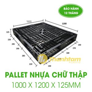 Pallet Nhựa Chữ Thập 1000x1200x125mm