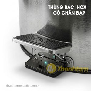 thùng rác inox có đạp chân