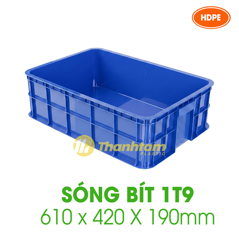 Sóng bít 1T9 - Thùng Nhựa sóng bít 1t9 dương - thùng nhựa xanh dương
