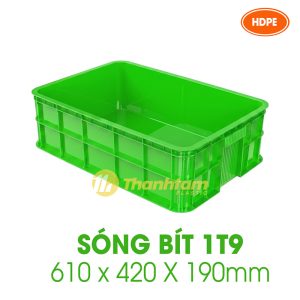 Sóng bít 1T9 - Thùng Nhựa sóng bít 1t9 - thùng nhựa kích thước 610 x 420 x 190mm