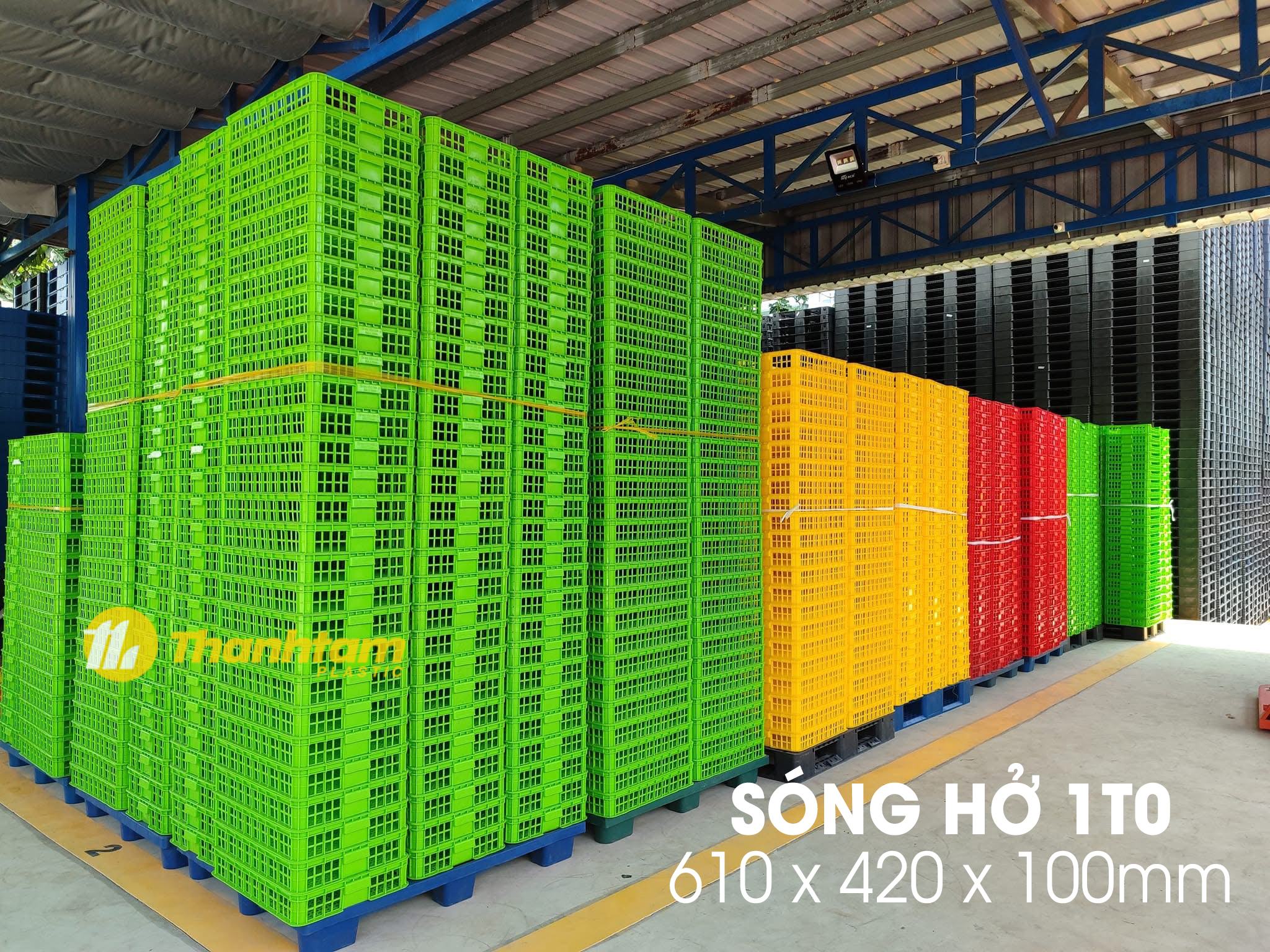 Sóng hở 1T0 - Khay cấp đông sầu riêng sóng nhựa hở 1t