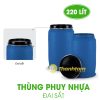 Thùng phuy nhựa 220 LÍT - Đai Sắt