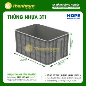 sóng bít 3t1 - thùng nhựa 3t1 xám