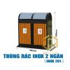 Thùng rác inox 2 ngăn giả gỗ