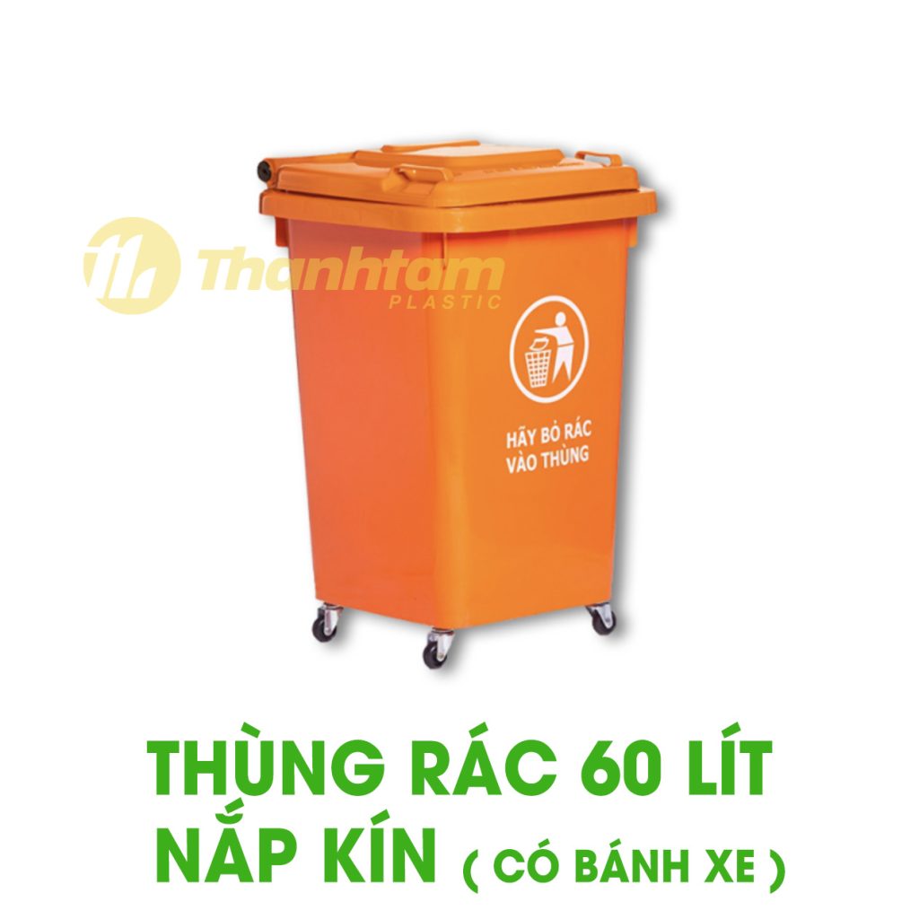 Thùng rác 60 lít có bánh xe