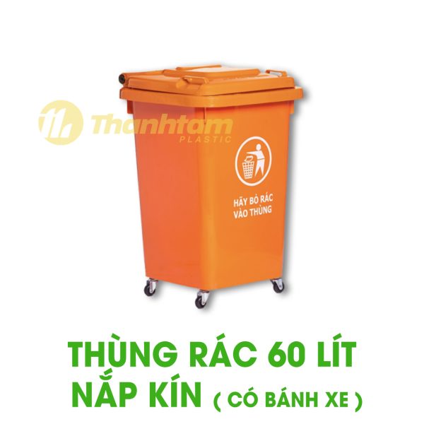 Thùng rác 60 lít có bánh xe