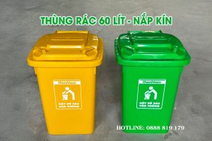 Thùng rác nhựa 60 lít nắp kín