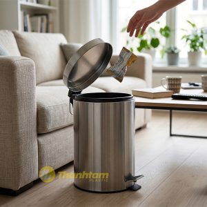 thùng rác inox đạp chân