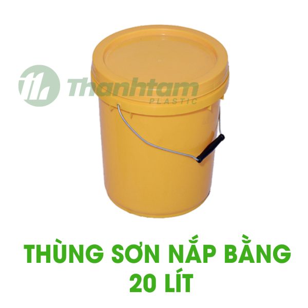 Thùng sơn 20 lít nắp bằng