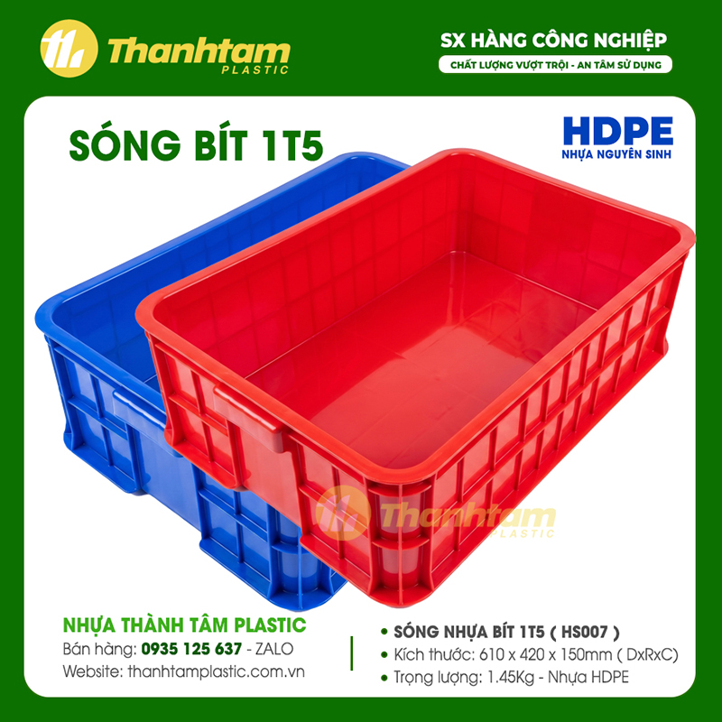sóng nhựa bít 1t5