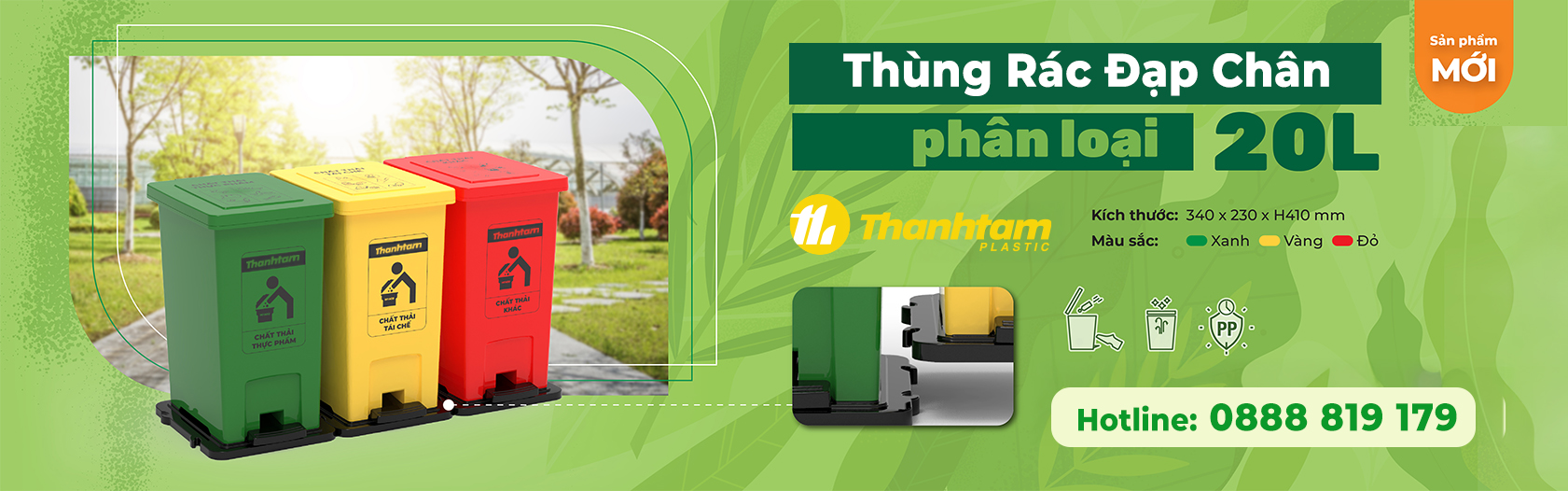 Thùng Rác 20l - Thành Tâm Plastic