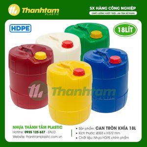 Can nhựa tròn loại 18L, loại có khía