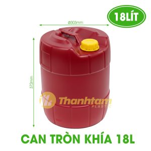 Can nhựa tròn loại 18L, loại có khía