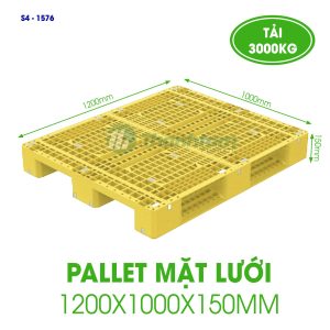 Pallet nhựa 1200x1000x150mm Mặt Lưới