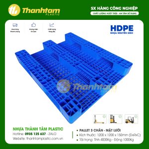 Pallet 3 Chân Mặt Lưới 1100X1100X150mm