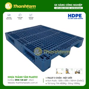 Pallet 3 Chân Mặt Lưới 1100X1100X150mm