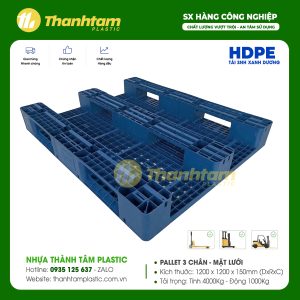 Pallet 3 Chân Mặt Lưới 1100X1100X150mm