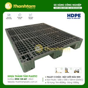 Pallet 3 Chân Mặt Lưới 1100X1100X150mm