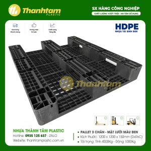 Pallet 3 Chân Mặt Lưới 1100X1100X150mm
