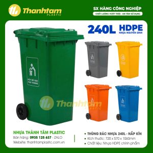 Thùng rác nhựa HDPE dung tích 240L