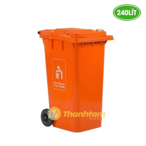 Thùng rác nhựa 240L Cam