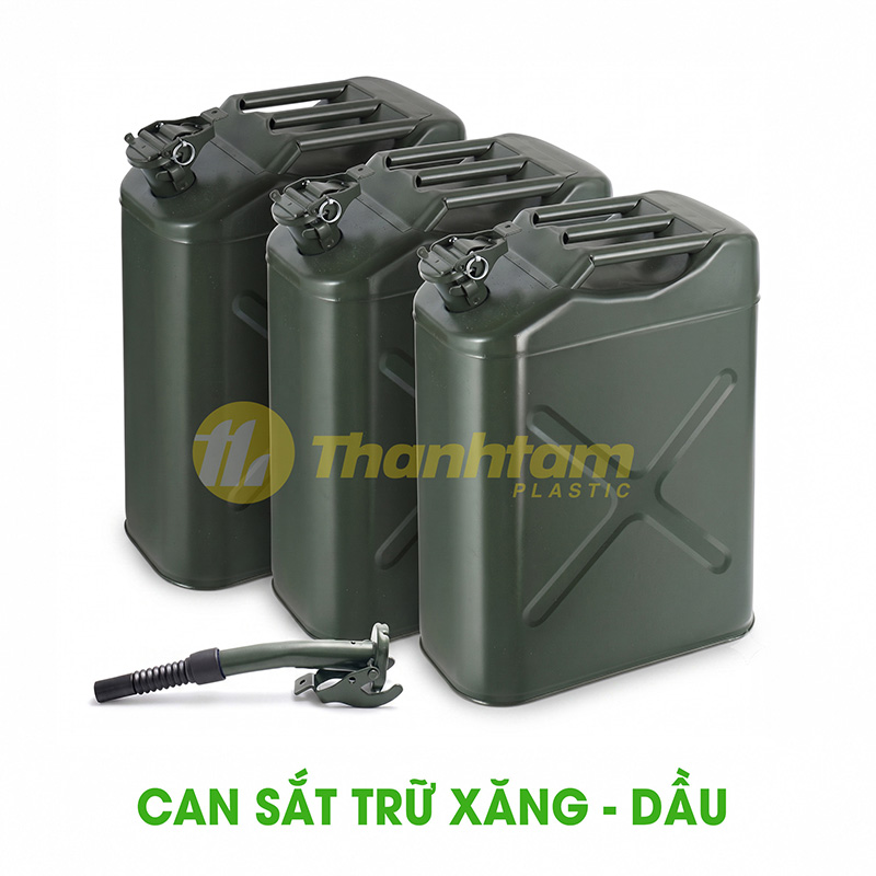 Top 5 mẫu can xăng dầu chuyên dụng an toàn, bền bỉ nhất Can sắt đựng xăng dầu chuyên dụng chịu lực va đập cao