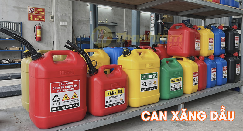 Top 5 mẫu can xăng dầu chuyên dụng an toàn, bền bỉ nhất Các loại can đựng xăng dầu chuyên dụng chất lượng cao tại Thành Tâm Plastic