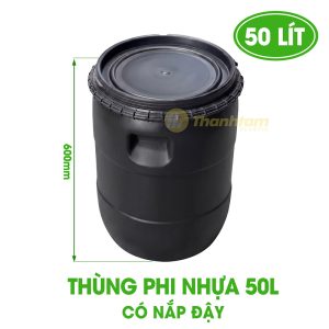 thùng phuy nhựa đen 50L