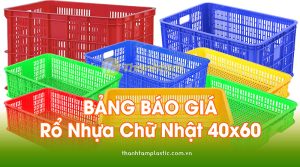 Báo Giá Rổ Nhựa Chữ Nhật 40x60cm dẻo, bền, chất lượng