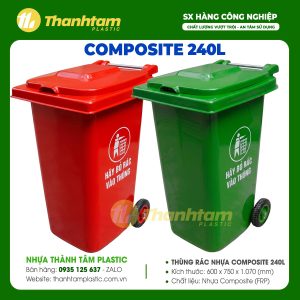 Thùng rác nhựa Composite 240 lít Thùng rác nhựa Composite 240 lít