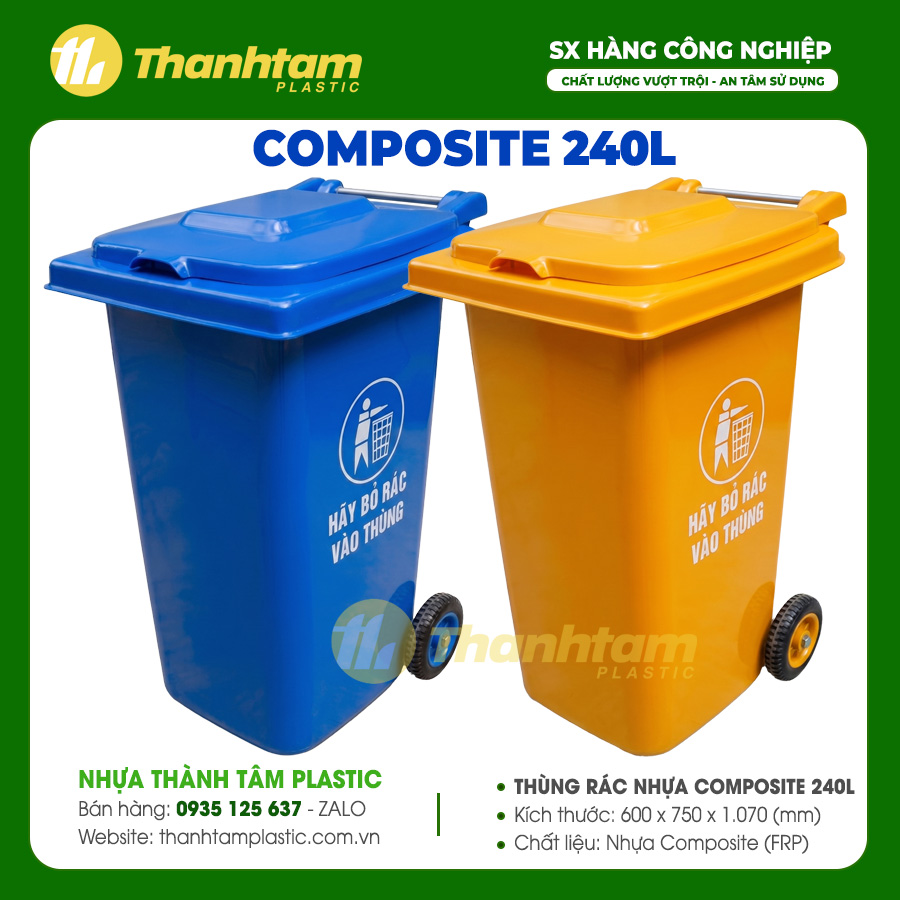 Thùng rác nhựa Composite 240 lít Thùng rác nhựa Composite 240 lít