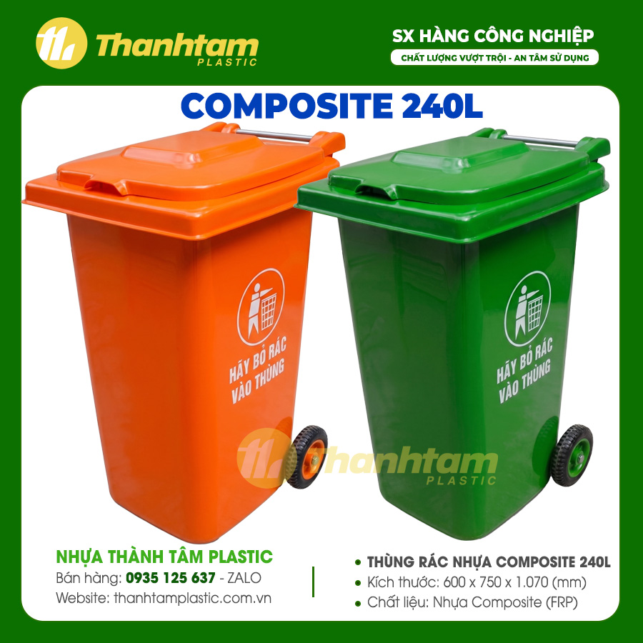 Thùng rác nhựa Composite 240 lít Thùng rác nhựa Composite 240 lít